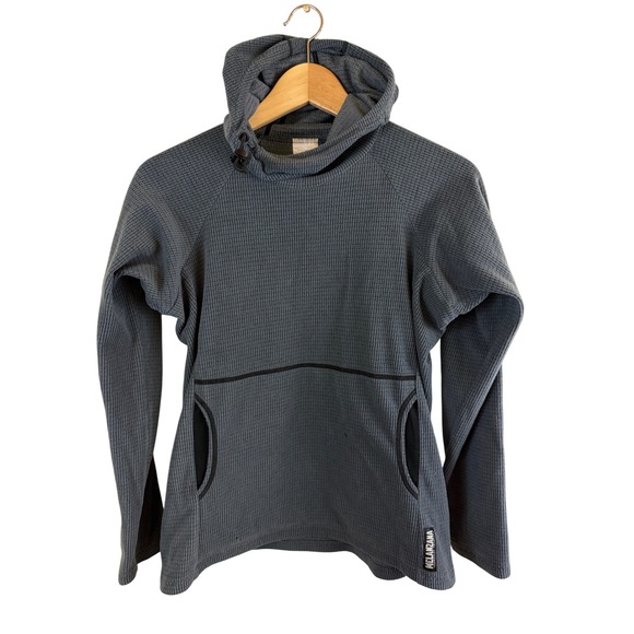 Melanzana Tops - Melanzana Microgrid Fleece Hoodie Women S  Waffle Knit Pullover FLAW
